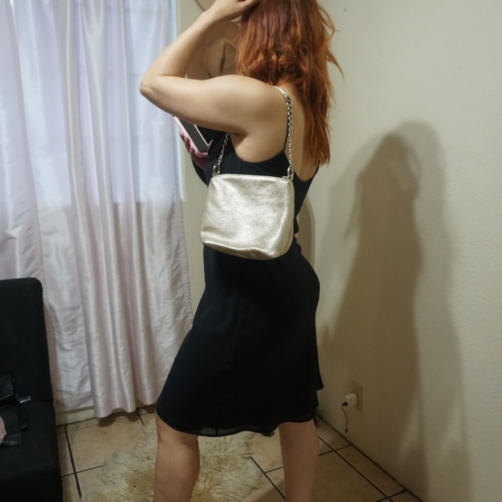 Distress leather mini chain bag